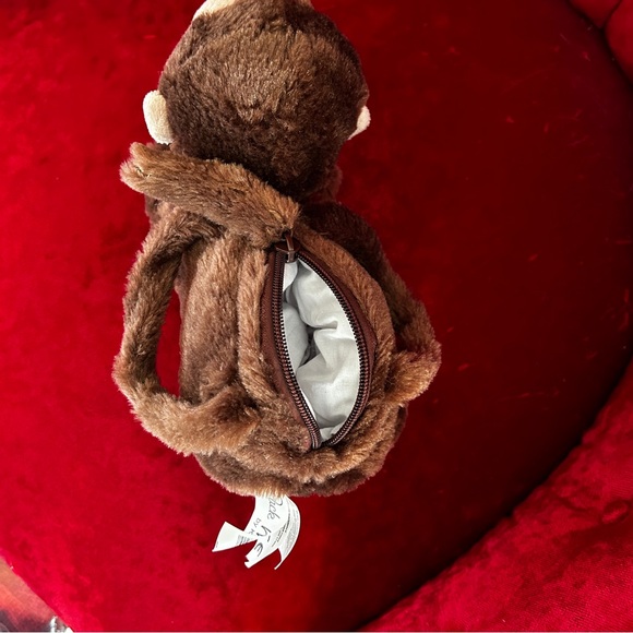 Kellytoy Pack Mates Brown Monkey Purse 10 inch Plush Stuffed Animal - Picture 6 of 12